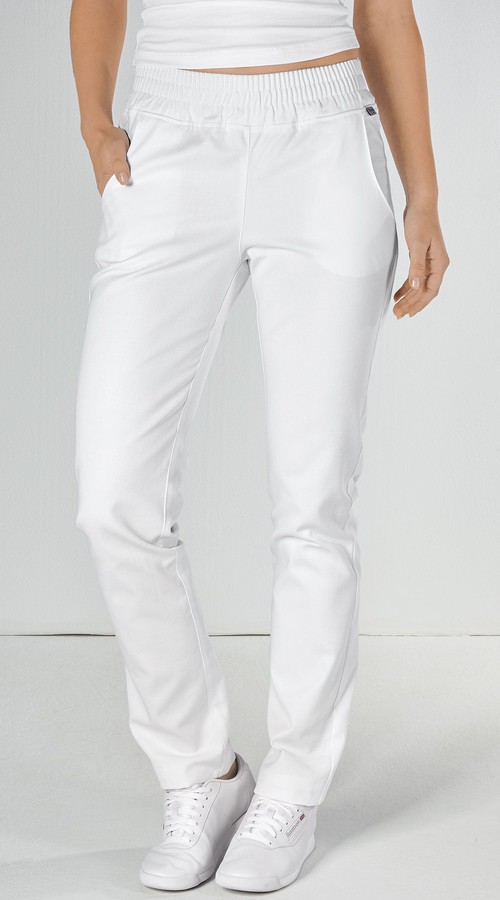 Dámské bílé kalhoty 95° WASH - bílá - Velikost:L-Střih:Prodloužený