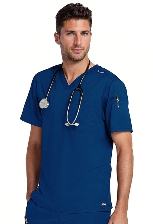 Zdravotnické oblečení - Jednobarevné - Zdravotnická halena pro lékaře Grey´s Anatomy - námořnická modrá | medical-uniforms
