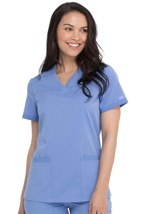 Zdravotnické oblečení - Dámské lékařské halenky - Dámská zdravotnická halena Dickies s pásy na bocích - nebeská modrá | medical-uniforms