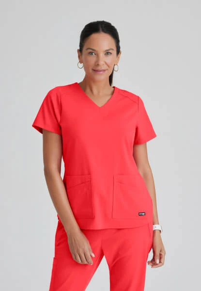 Zdravotnické oblečení - Dámské zdravotnické haleny - Dámská zdravotnická halena Grey´s Anatomy STRETCH EXPERIENCE - korálová | medical-uniforms