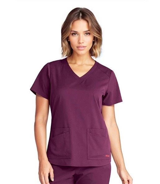 Zdravotnické oblečení - Speciální nabídka zdravotnických oděvů - Dámská zdravotnická halena Grey´s Anatomy STRETCH EXPERIENCE - vínová | medical-uniforms