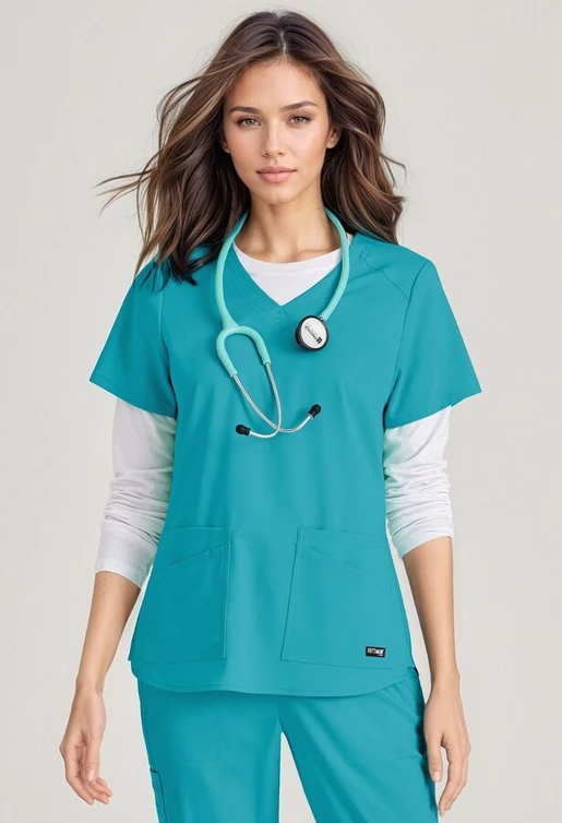 Zdravotnické oblečení - Dámské zdravotnické haleny - Dámská zdravotnická halena Grey´s Anatomy STRETCH EXPERIENCE - modrozelená  | medical-uniforms
