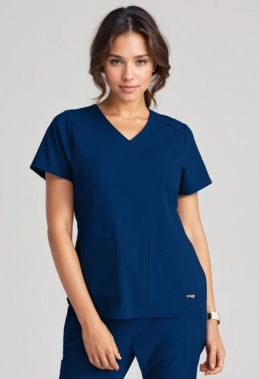 Zdravotnické oblečení - Dámské zdravotnické haleny - Dámská zdravotnická halena Grey´s Anatomy STRETCH EXPERIENCE - námořnická modrá | medical-uniforms