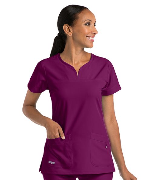 Zdravotnické oblečení - Dámské zdravotnické haleny - Dámská zdravotnická halena Grey´s Anatomy SIGNATURE TOP - vínová | medical-uniforms