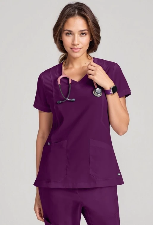 Zdravotnické oblečení - Dámské zdravotnické haleny - Dámská zdravotnická halena LOVE Grey´s Anatomy - vínová | medical-uniforms