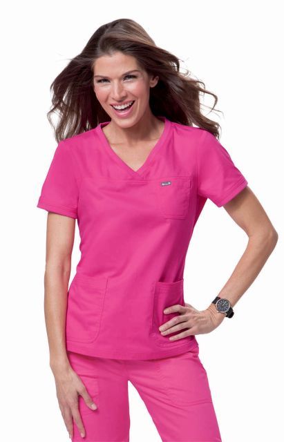 Zdravotnické oblečení - Barevné zdravotnické dámské halenky - Dámská zdravotnická halena NICOLE TOP - růžová | medical uniforms