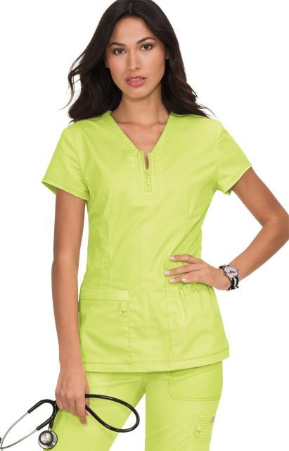 Zdravotnické oblečení - Koi - haleny - Dámska zdravotníka blúza Stretch Mackenzie Top vo farbe lemon lime | medical-uniforms