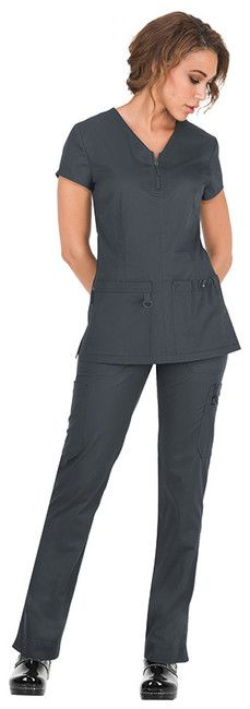 Zdravotnické oblečení - Barevné zdravotnické dámské halenky - Dámska zdravotnícka blúza Stretch Mackenzie Top vo farbe šedá | medical-uniforms
