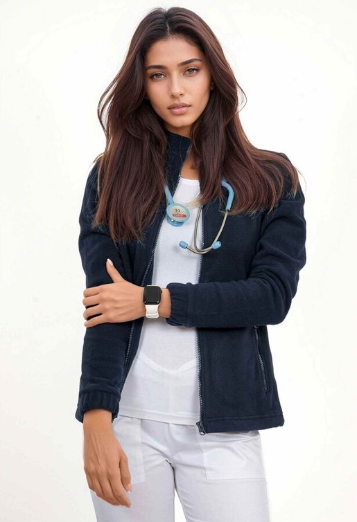 Zdravotnické oblečení - Zdravotnické mikiny a pracovní vesty - Modrá dámská fleecová mikina MEDICAL | medical-uniforms