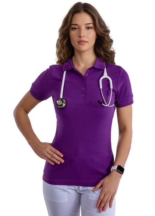 Zdravotnické oblečení - Trička - Zdravotnická polokošile fialová | medical-uniforms