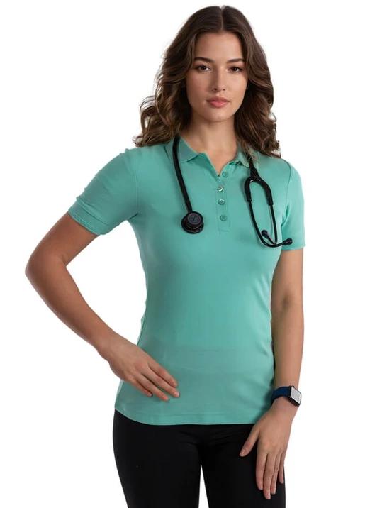 Zdravotnické oblečení - Trička - Zdravotnické polo tričko s krátkým rukávem - mint | medical-uniforms