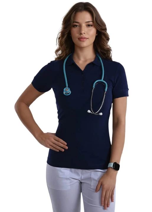 Zdravotnické oblečení - Trička - Zdravotnická polokošile - tmavě modrá | medical-uniforms