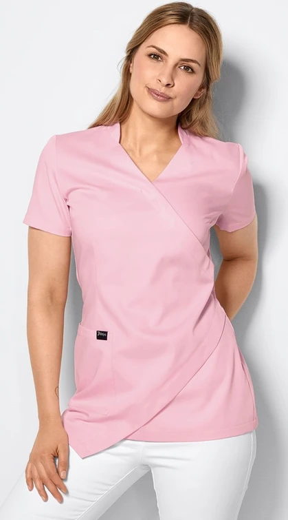 Zdravotnické oblečení - 7days - haleny - Dámská halena ASYMETRIC - růžová | medical-uniforms