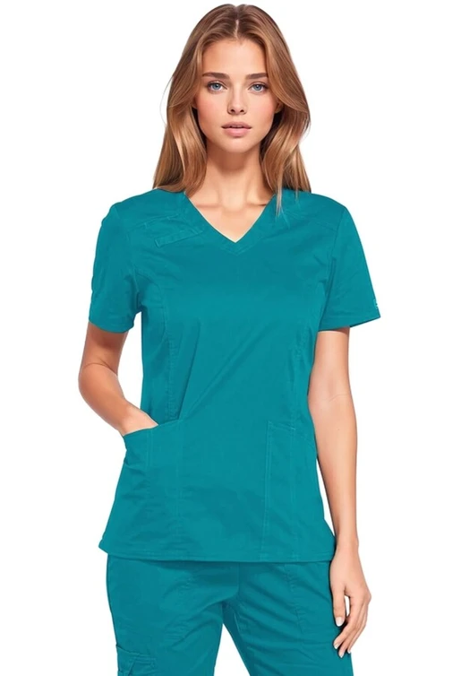 Zdravotnické oblečení - Dámské lékařské halenky - Dámská zdravotnická halena V-výstřih - modrozelená | medical-uniforms