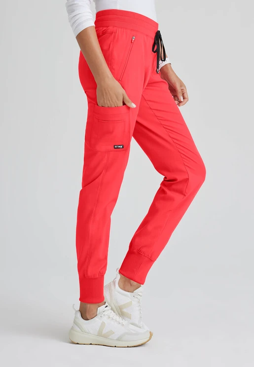 Zdravotnické oblečení - Joggers - Dámské zdravotnické  jogger kalhoty GREY´S - korálová | medical-uniforms