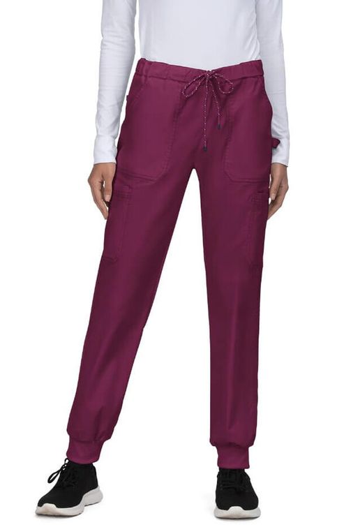 Zdravotnické oblečení - Dámské kalhoty - Dámské zdravotnické kalhoty Giana Stretch - vínová | medical-uniforms