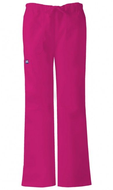 Zdravotnické oblečení - Dámské kalhoty - Dámské zdravotnické kalhoty s nízkým sedem - malinová | medical-uniforms