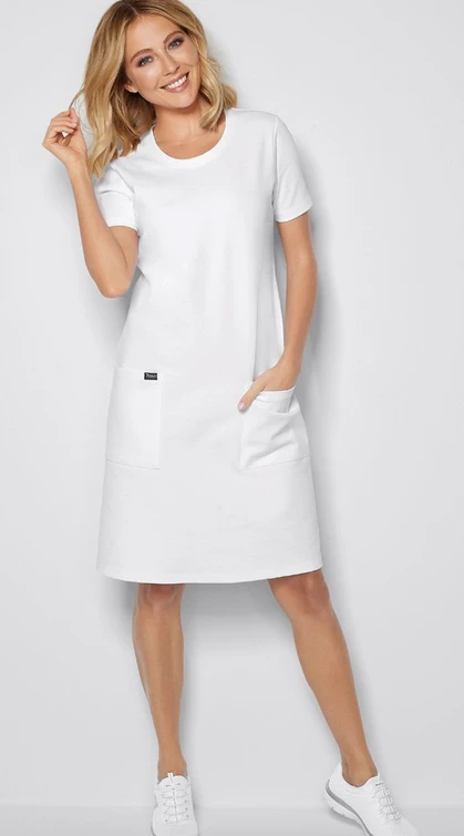 Zdravotnické oblečení - 7days - iné - Dámské zdravotnické šaty SUMMER - bílá | medical-uniforms