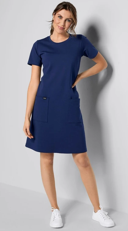 Zdravotnické oblečení - 7days - iné - Dámské zdravotnické šaty SUMMER - námořnická modrá | medical-uniforms