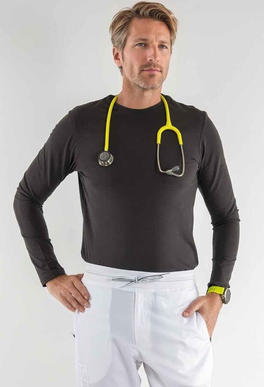 Zdravotnické oblečení - Medical - Elastické pánské tričko MEDICAL s dlouhým rukávem antracit | medical-uniforms