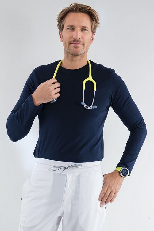 Zdravotnické oblečení - Medical - Elastické pánské tričko MEDICAL s dlouhým rukávem námořnicky modré | medical-uniforms