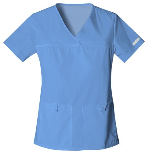 Zdravotnické oblečení - Dámské zdravotnické haleny - Elegantní dámská zdravotnická halena - bleděmodrá | medical-uniforms