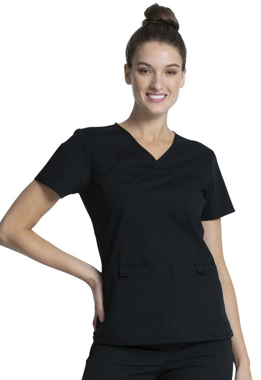 Zdravotnické oblečení - Dámské zdravotnické haleny - Elegantní dámská zdravotnická halena - černá | medical-uniforms