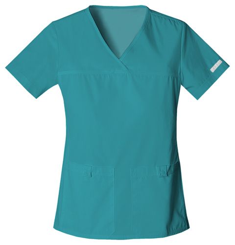 Zdravotnické oblečení - Dámské zdravotnické haleny - Elegantní dámská zdravotnická halena - modrozelená | medical-uniforms