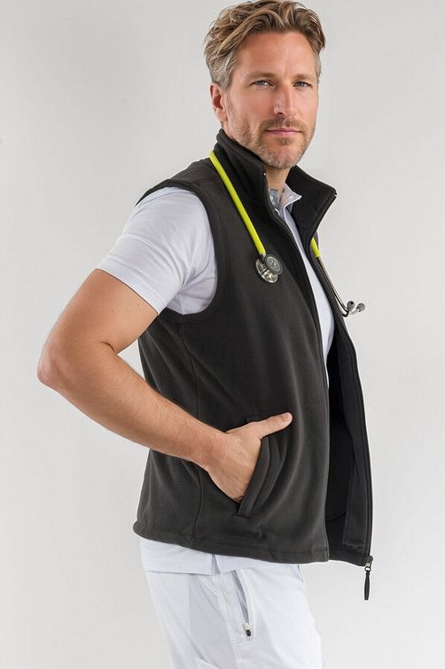 Zdravotnické oblečení - Zdravotnické mikiny a pracovní vesty - Zdravotnická fleecová vesta MEDICAL antracit | medical-uniforms