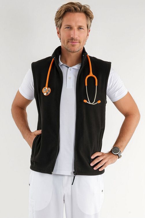 Zdravotnické oblečení - Zdravotnické mikiny a pracovní vesty - Zdravotnická fleecová vesta MEDICAL černá | medical-uniforms