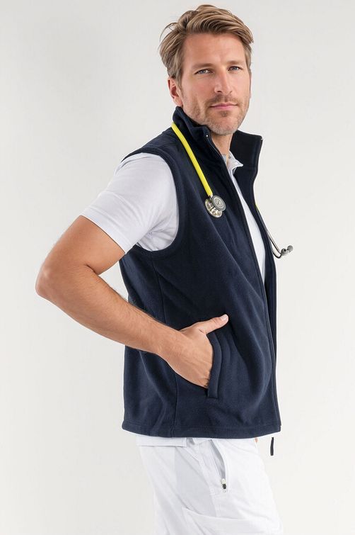 Zdravotnické oblečení - Zdravotnické mikiny a pracovní vesty - Zdravotnická fleecová vesta MEDICAL námořnicky modrá | medical-uniforms