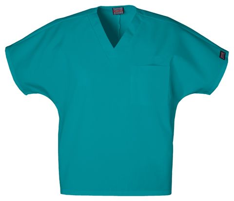 Zdravotnické oblečení - Haleny - Krátká unisexová halena V výstřih - modrozelená | medical-uniforms