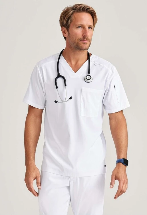 Zdravotnické oblečení - Jednobarevné - Pánská zdravotnická halena GREY´S - bílá | medical-uniforms