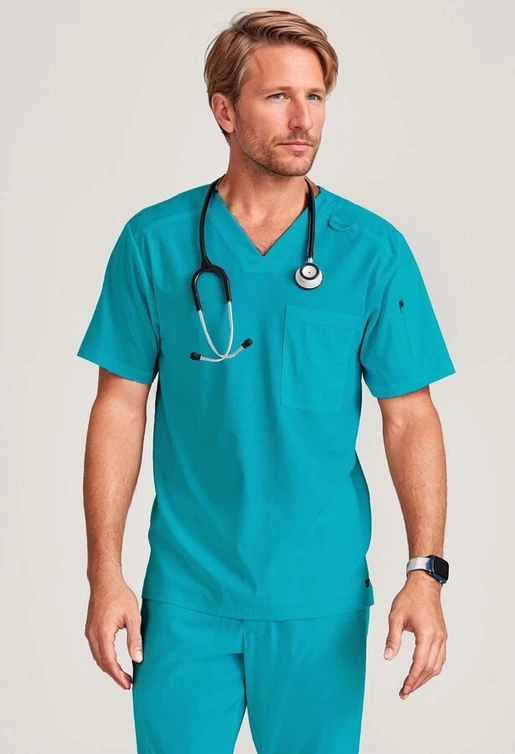 Zdravotnické oblečení - Jednobarevné - Pánská zdravotnická halena GREY´S - modrozelená | medical-uniforms