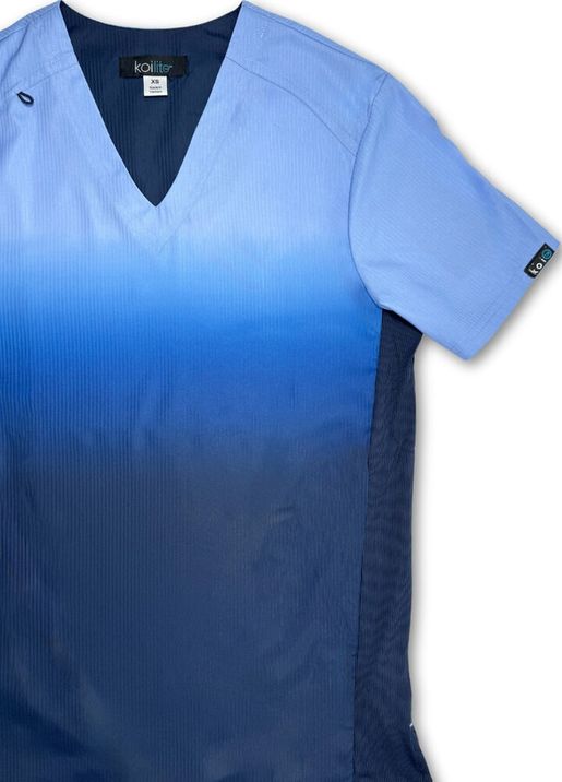 Zdravotnické oblečení - S potiskem - Pánská zdravotnická halena s modrým potiskem | medical-uniforms