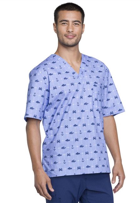 Zdravotnické oblečení - Dámské lékařské halenky - Pánská halenka s potiskem „KOTVY“- medical-uniforms