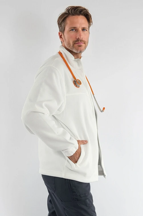 Zdravotnické oblečení - Jiné - Bílá pánská fleecová mikina MEDICAL | medical-uniforms