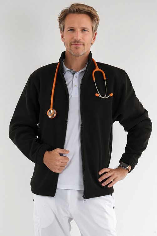 Zdravotnické oblečení - Black edition - Černá pánská fleecová mikina MEDICAL | medical-uniforms