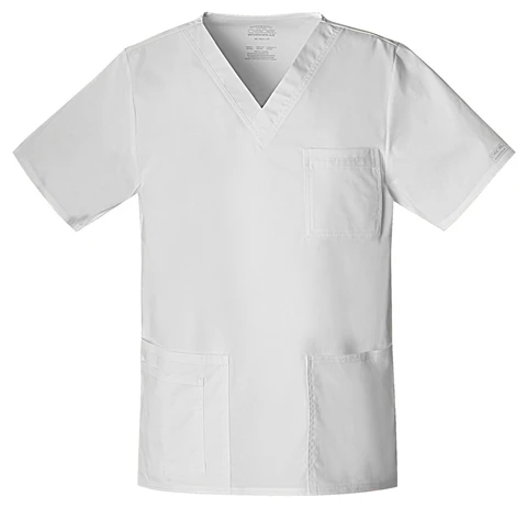 Zdravotnické oblečení - Dámské zdravotnické haleny - Pánská/ unisex zdravotnická halena V-výstřih - bílá | medical-uniforms