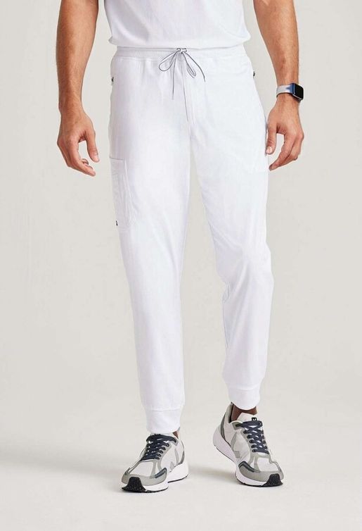 Zdravotnické oblečení - Kalhoty - Pánske zdravotnické jogger kalhoty GREY´S - bílá | medical-uniforms