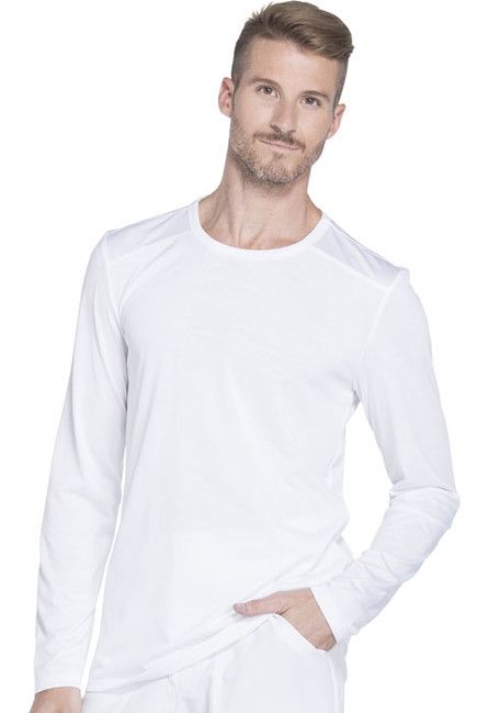 Zdravotnické oblečení - Haleny - Pánské zdravotnické tričko s dlouhým rukávem - bílé | medical-uniforms