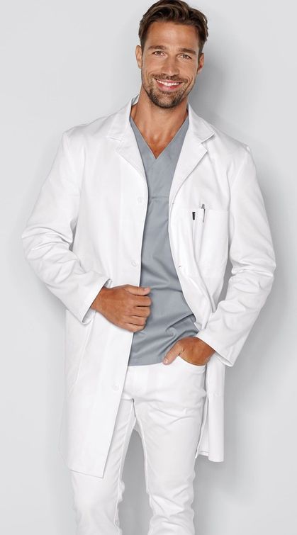 Zdravotnické oblečení - Novinky - Pánský lékařský plášť - bílý  | medical-uniforms