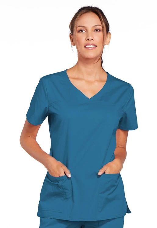 Zdravotnické oblečení - Dámské lékařské halenky - Pracovní zdravotnická halena FIT - karibská modrá | medical-uniforms