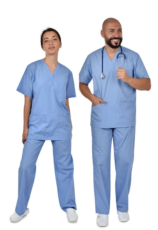 Zdravotnické oblečení - B-Well - haleny - Unisex lékařský set halena/kalhoty ALL IN - světle modrá | medical-uniforms