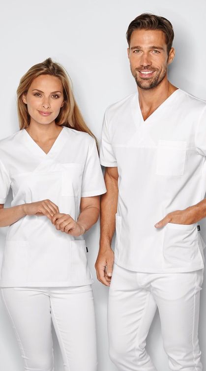 Zdravotnické oblečení - 7days - haleny - Unisex zdravotnická halena UNISEX 95° - bílá | medical-uniforms