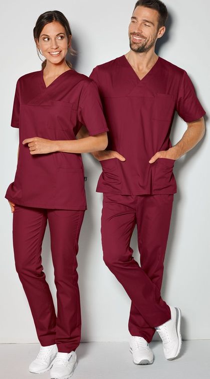 Zdravotnické oblečení - 7days - haleny - Unisex zdravotnická halena UNISEX 95° - bordová | medical-uniforms