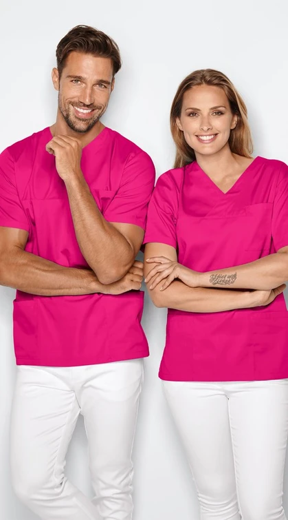 Zdravotnické oblečení - 7days - haleny - Unisex zdravotnická halena UNISEX 95° - pink | medical-uniforms