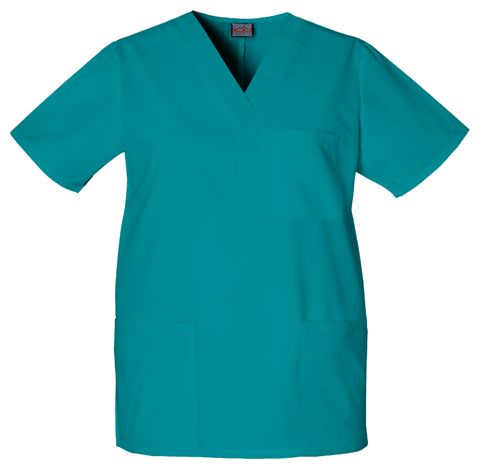 Zdravotnické oblečení - Haleny - Unisexová zdravotnická halena V výstřih - modrozelená | medical-uniforms