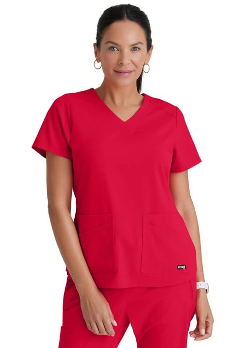 Zdravotnické oblečení - Dámské zdravotnické haleny - Dámská zdravotnická halena Grey´s Anatomy STRETCH EXPERIENCE - červená  | medical-uniforms