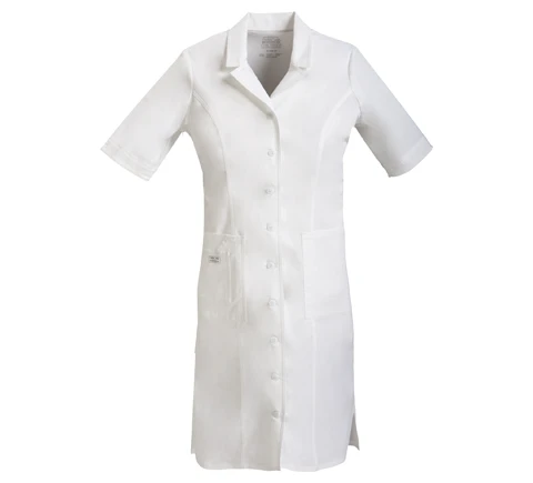 Zdravotnické oblečení - Šaty - Dámské zdravotnické šaty na knoflíky - bílá | medical-uniforms